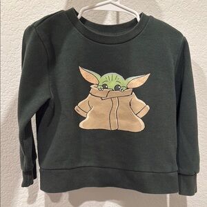 Baby Yoda Kids Green Graphic Sweatshirt